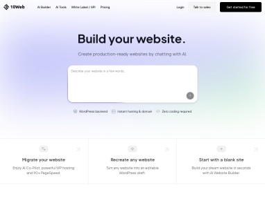 10WEB人工智能建站