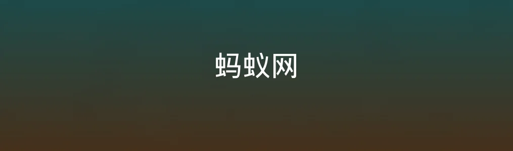 此次测评对象蚂蚁网